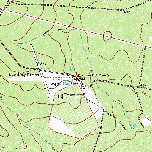 Topographic Map of Diamond H Ranch, TX