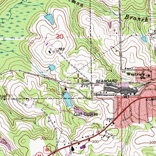 Topographic Map of Poley (historical), AL