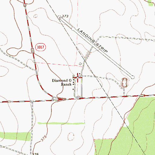 Topographic Map of Diamond O Ranch, TX
