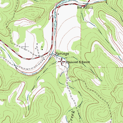 Topographic Map of Diamond S Ranch, TX