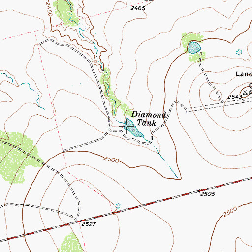 Topographic Map of Diamond Tank, TX