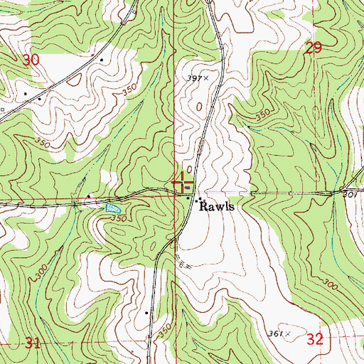Topographic Map of Rawls School (historical), AL