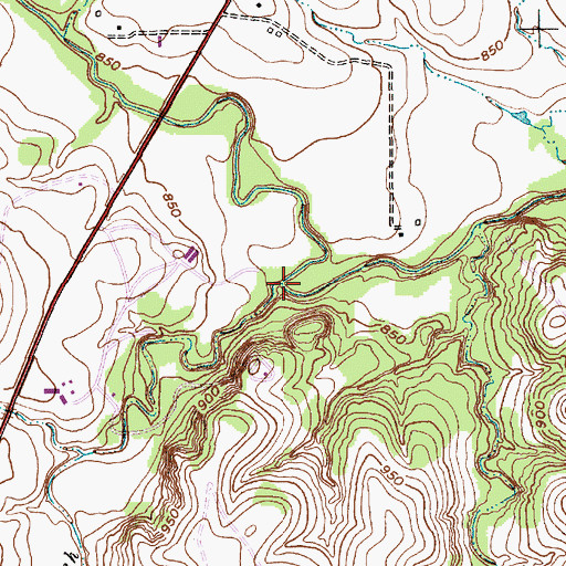 Topographic Map of Dickeys Branch, TX