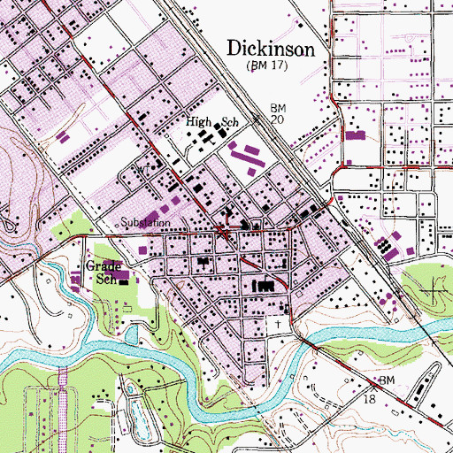 Topographic Map of Dickinson, TX