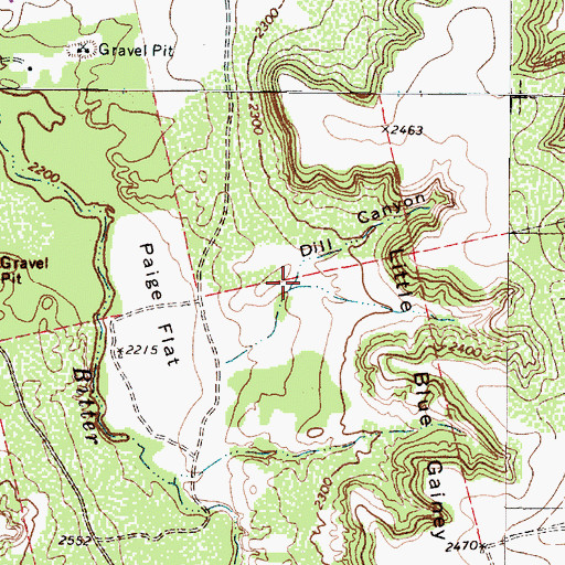 Topographic Map of Dill Canyon, TX