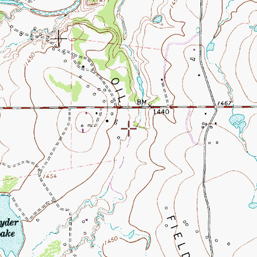 Topographic Map of Diller Lake, TX