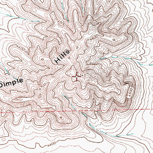 Topographic Map of Dimple Hills, TX