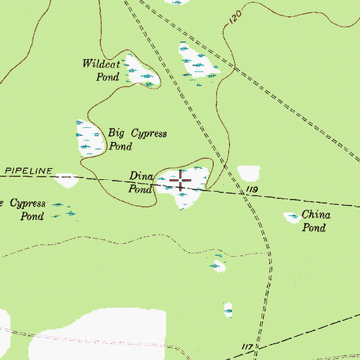 Topographic Map of Dina Pond, TX