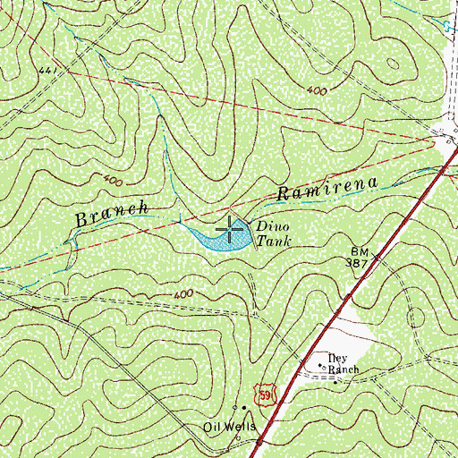 Topographic Map of Dino Tank, TX