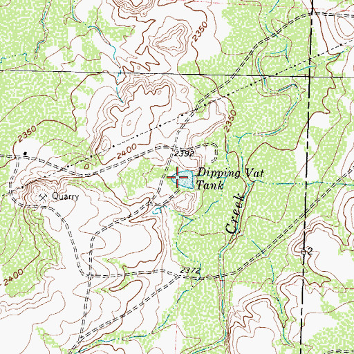Topographic Map of Dipping Vat Tank, TX