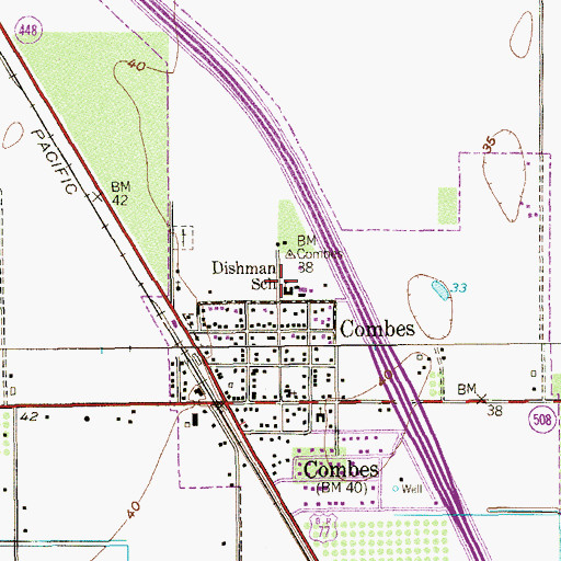 Topographic Map of Dishman Elementary School, TX