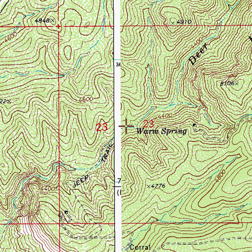 Topographic Map of Warm Spring, AZ