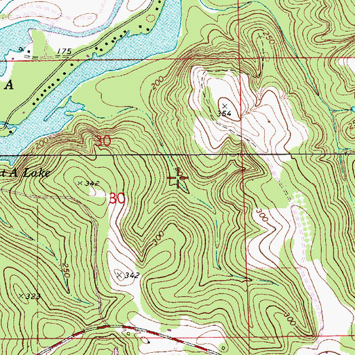 Topographic Map of Shines Mill (historical), AL