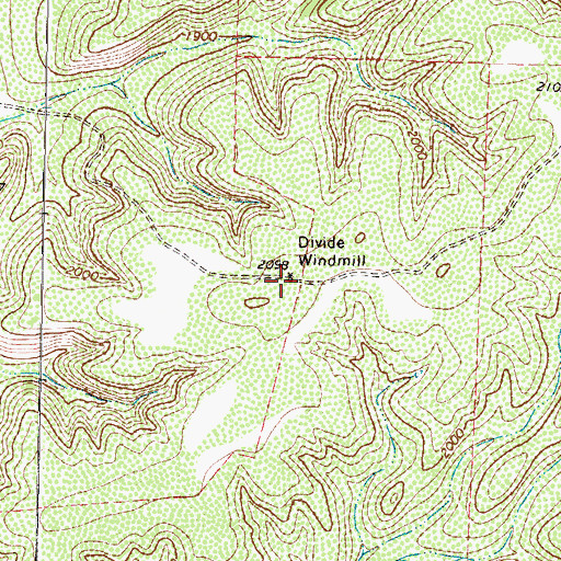 Topographic Map of Divide Windmill, TX