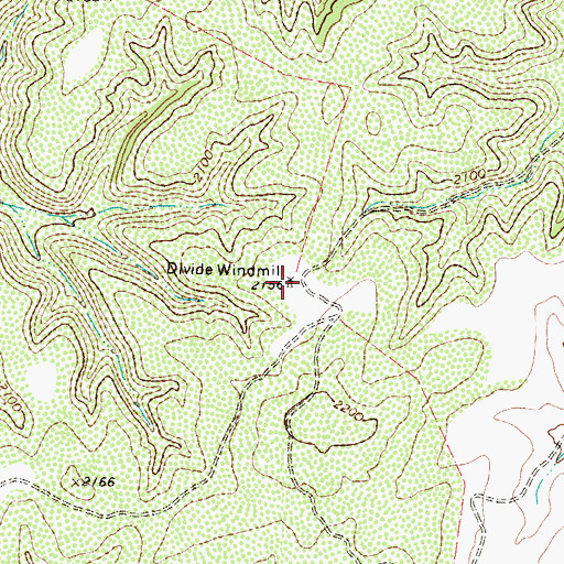 Topographic Map of Divide Windmill, TX