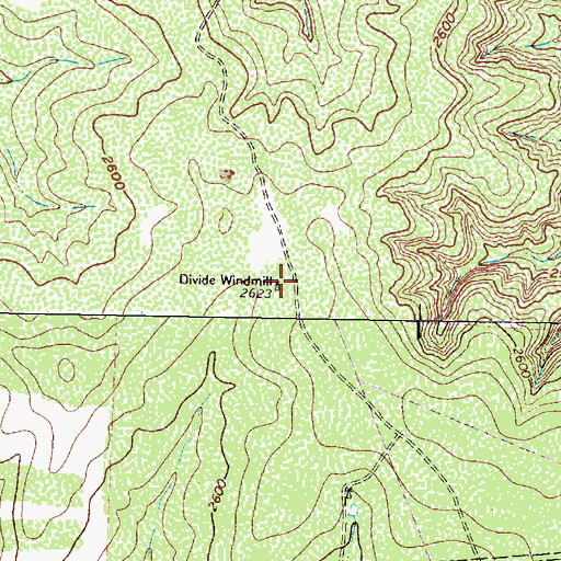 Topographic Map of Divide Windmill, TX