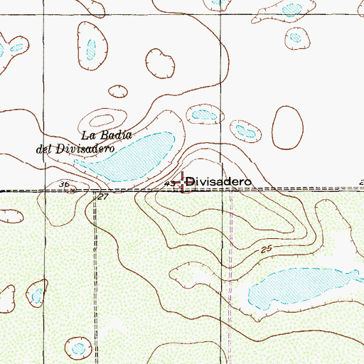 Topographic Map of Divisadero, TX