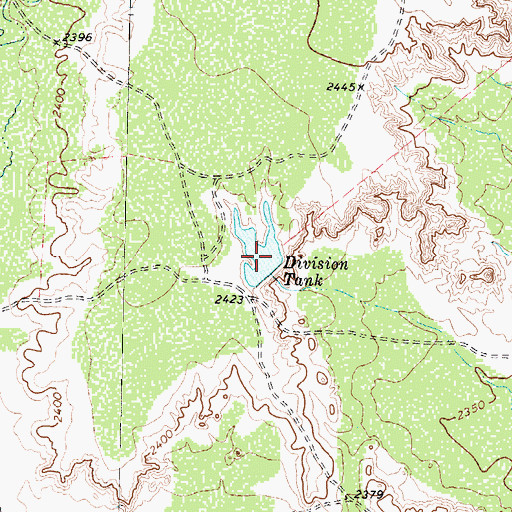 Topographic Map of Division Tank, TX