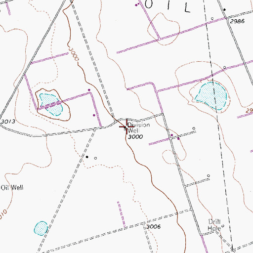 Topographic Map of Division Well, TX