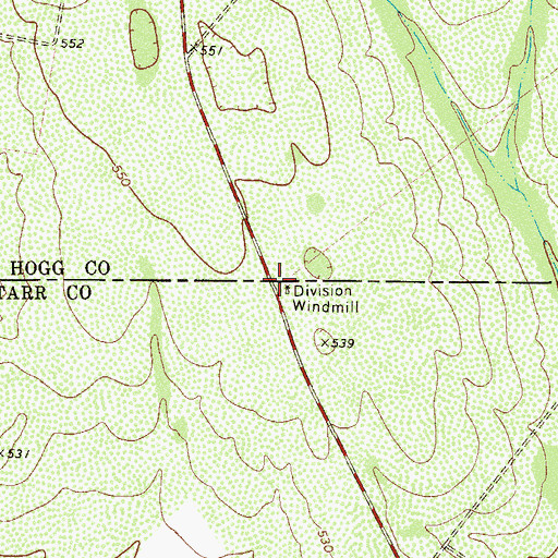 Topographic Map of Division Windmill, TX