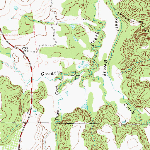 Topographic Map of Dixon Creek, TX