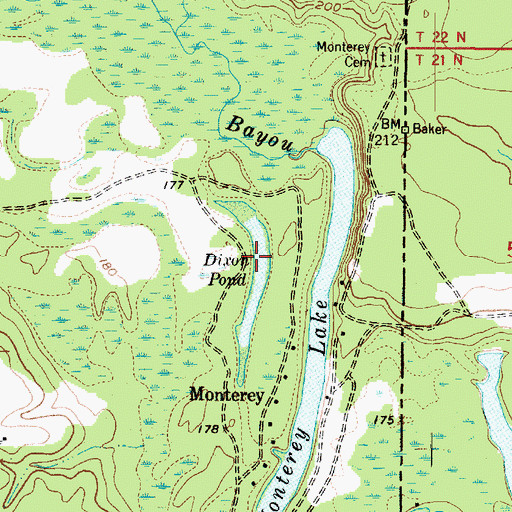 Topographic Map of Dixon Pond, TX