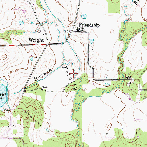 Topographic Map of Dobbs Branch, TX