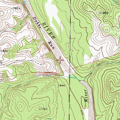 Topographic Map of Dobbs Run, TX
