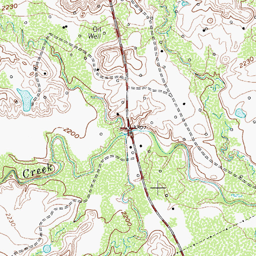 Topographic Map of Dobson Creek, TX