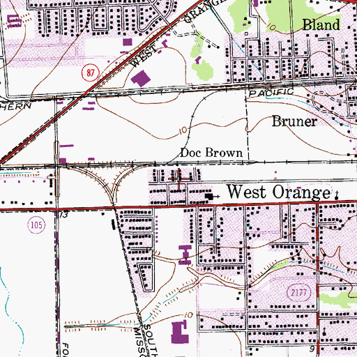 Topographic Map of Doc Brown, TX