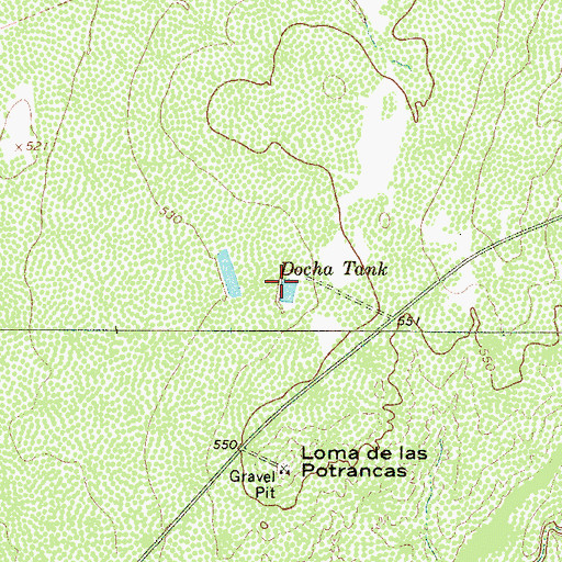 Topographic Map of Docha Tank, TX