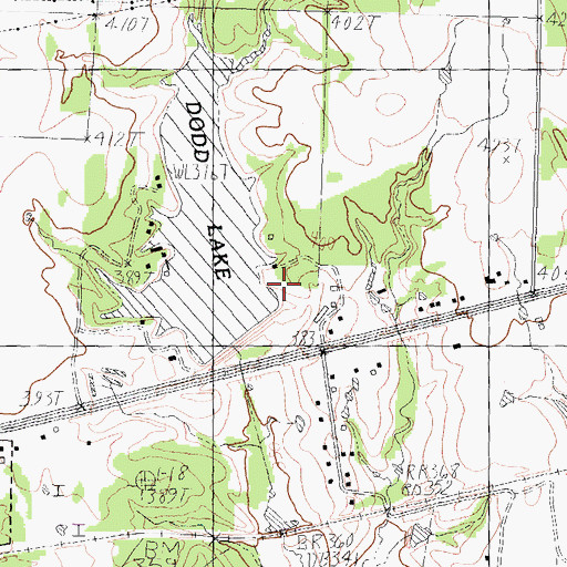 Topographic Map of Dodd Lake, TX