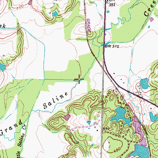 Topographic Map of Dodds Creek, TX