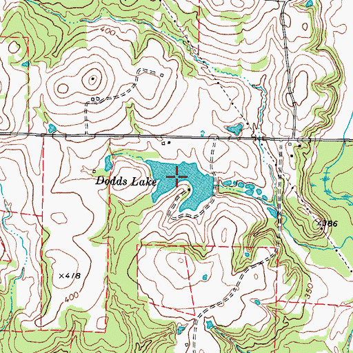 Topographic Map of Dodds Lake, TX
