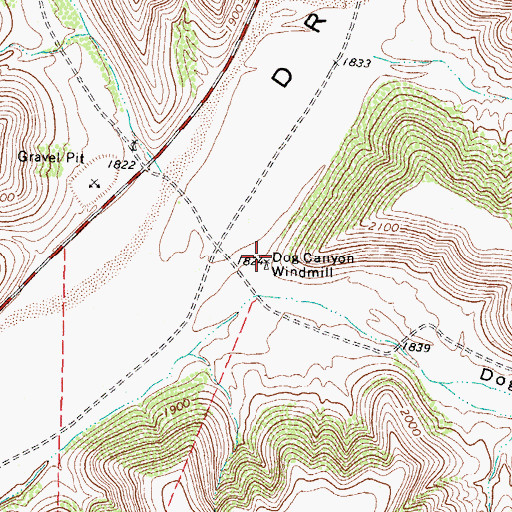 Topographic Map of Dog Canyon Windmill, TX