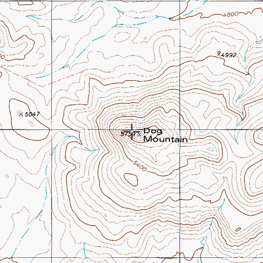 Topographic Map of Dog Mountain, TX