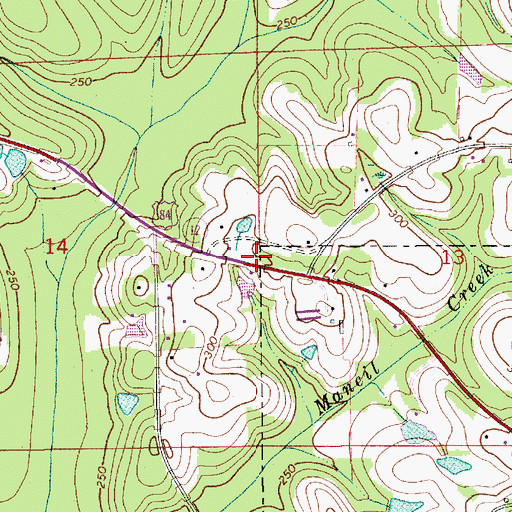 Topographic Map of Trinity Church, AL