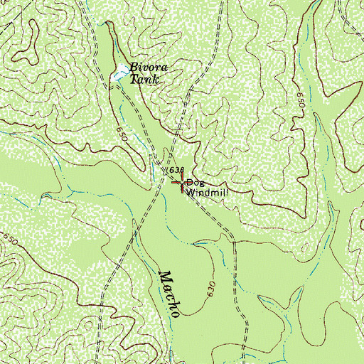 Topographic Map of Dog Windmill, TX