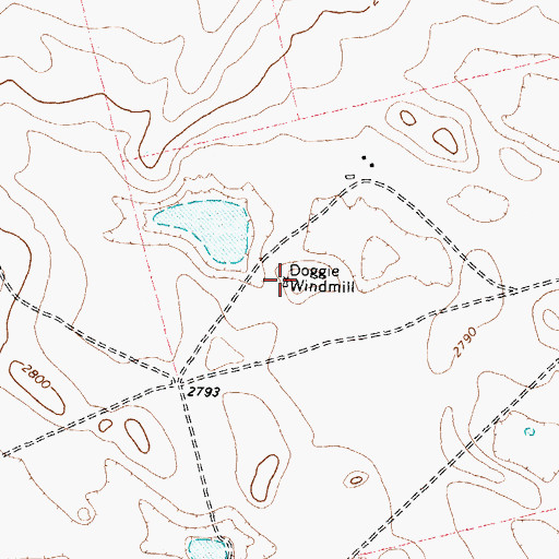 Topographic Map of Doggie Windmill, TX