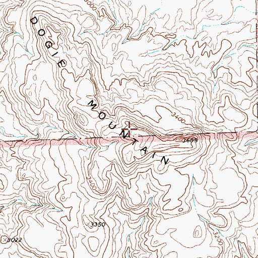 Topographic Map of Dogie Mountain, TX