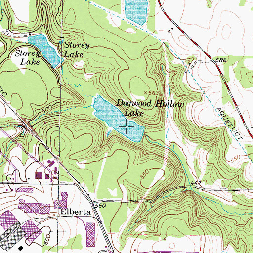 Topographic Map of Dogwood Hollow Lake, TX