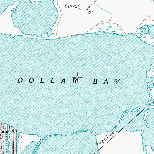Topographic Map of Dollar Bay, TX