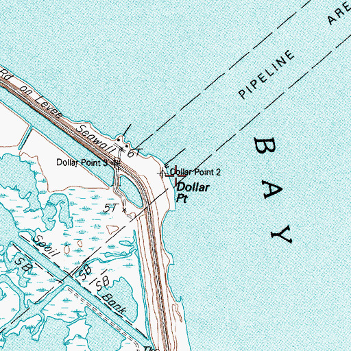 Topographic Map of Dollar Point, TX