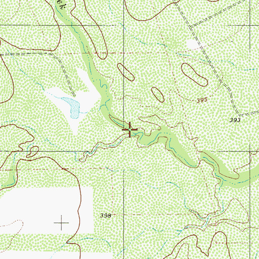 Topographic Map of Dolores Creek, TX