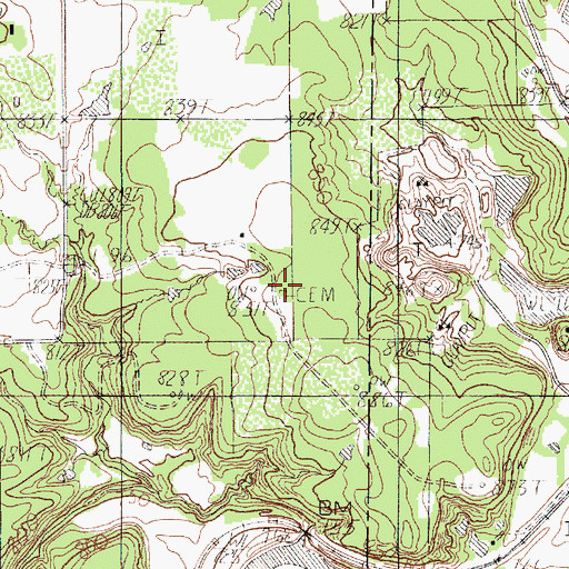 Topographic Map of Dominicar Merlo Cemetery, TX