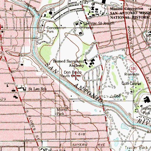 Topographic Map of Don Bosco Youth Center, TX