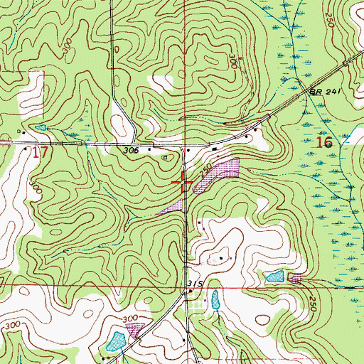Topographic Map of Wiggins School (historical), AL