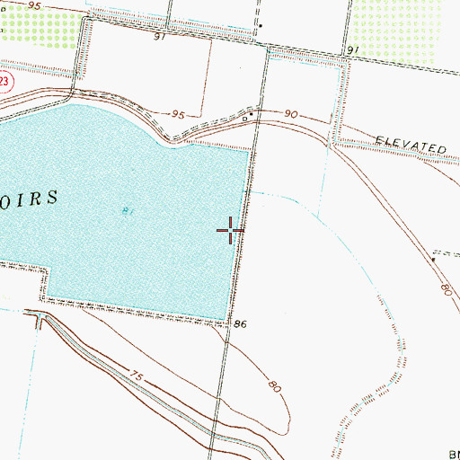 Topographic Map of Donna Reservoirs, TX