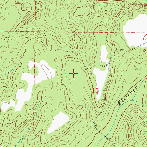 Topographic Map of Hardys Steam Mill (historical), AL