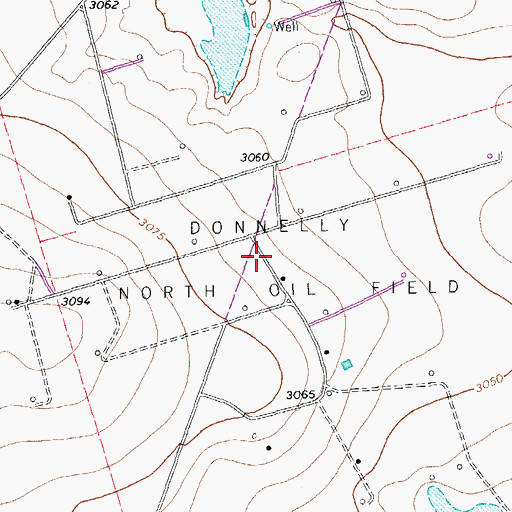 Topographic Map of Donnelly North Oil Field, TX